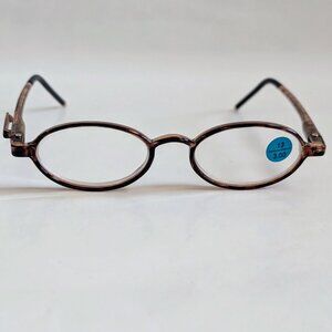 NWT Vintage 90's Plastic Oval Reading Glasses (S. Tortoise)